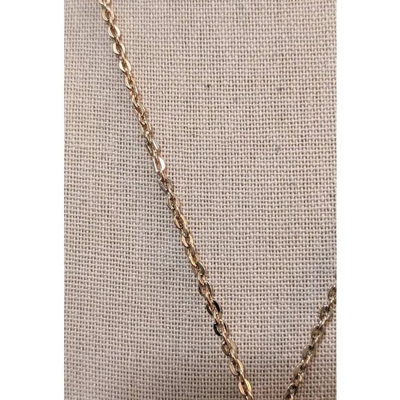 Cord Wrapped Beaded Orb Pendant on Gold Tone Spring Ring Clasp 18" Chain - Picture 3 of 5